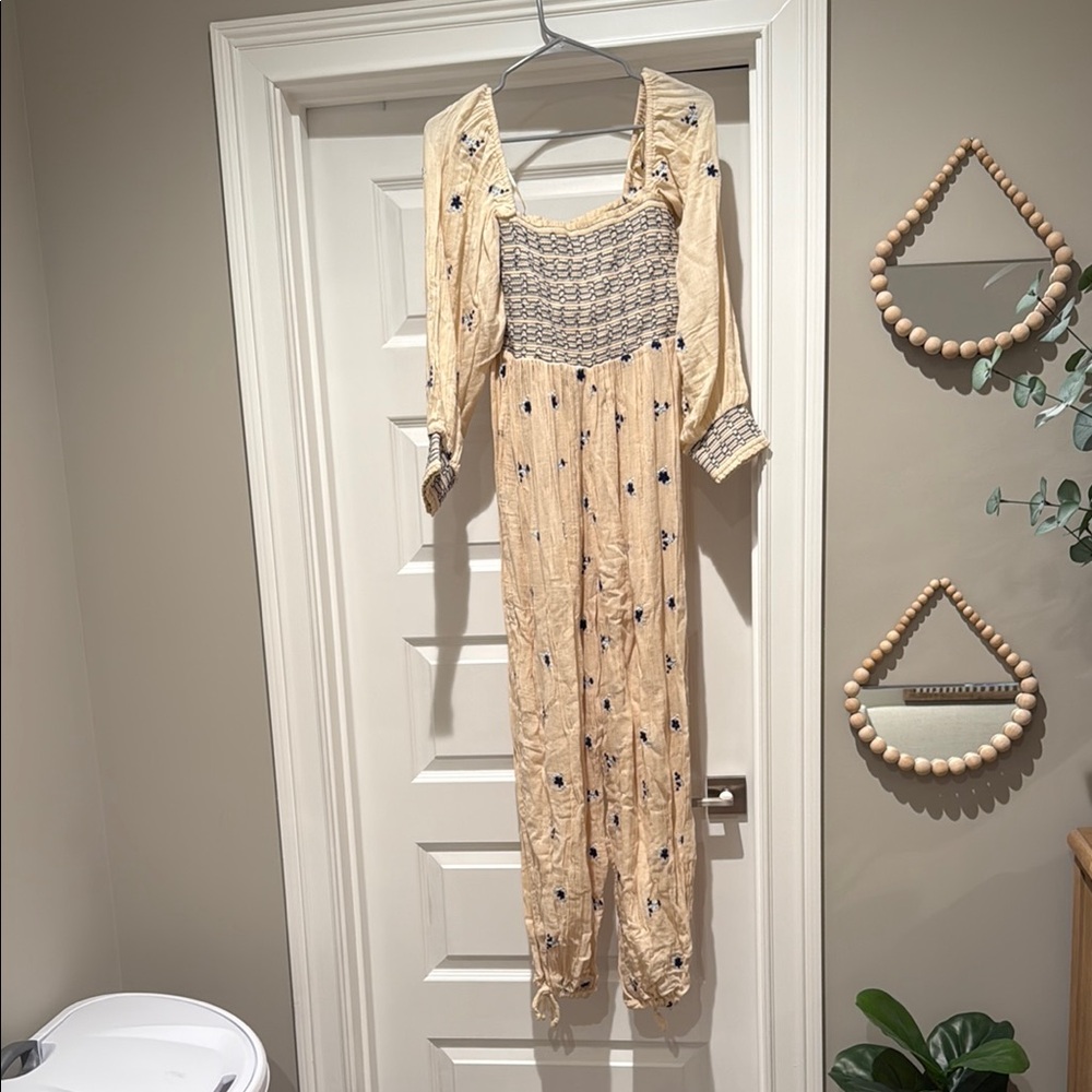 Elegant Cream Floral Dress